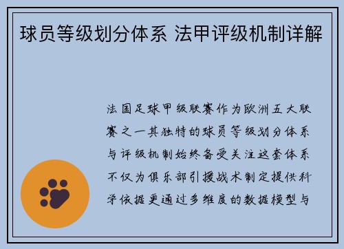 球员等级划分体系 法甲评级机制详解